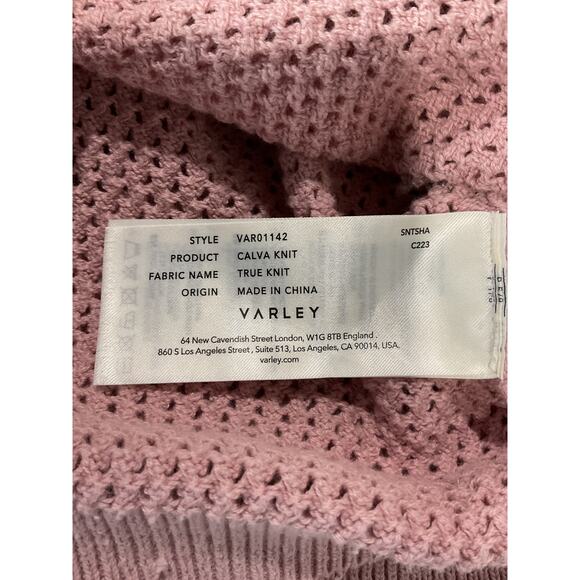 Varley 'Calva' Pink Cotton Knit Half Zip Sweater Size S - Picture 7 of 7